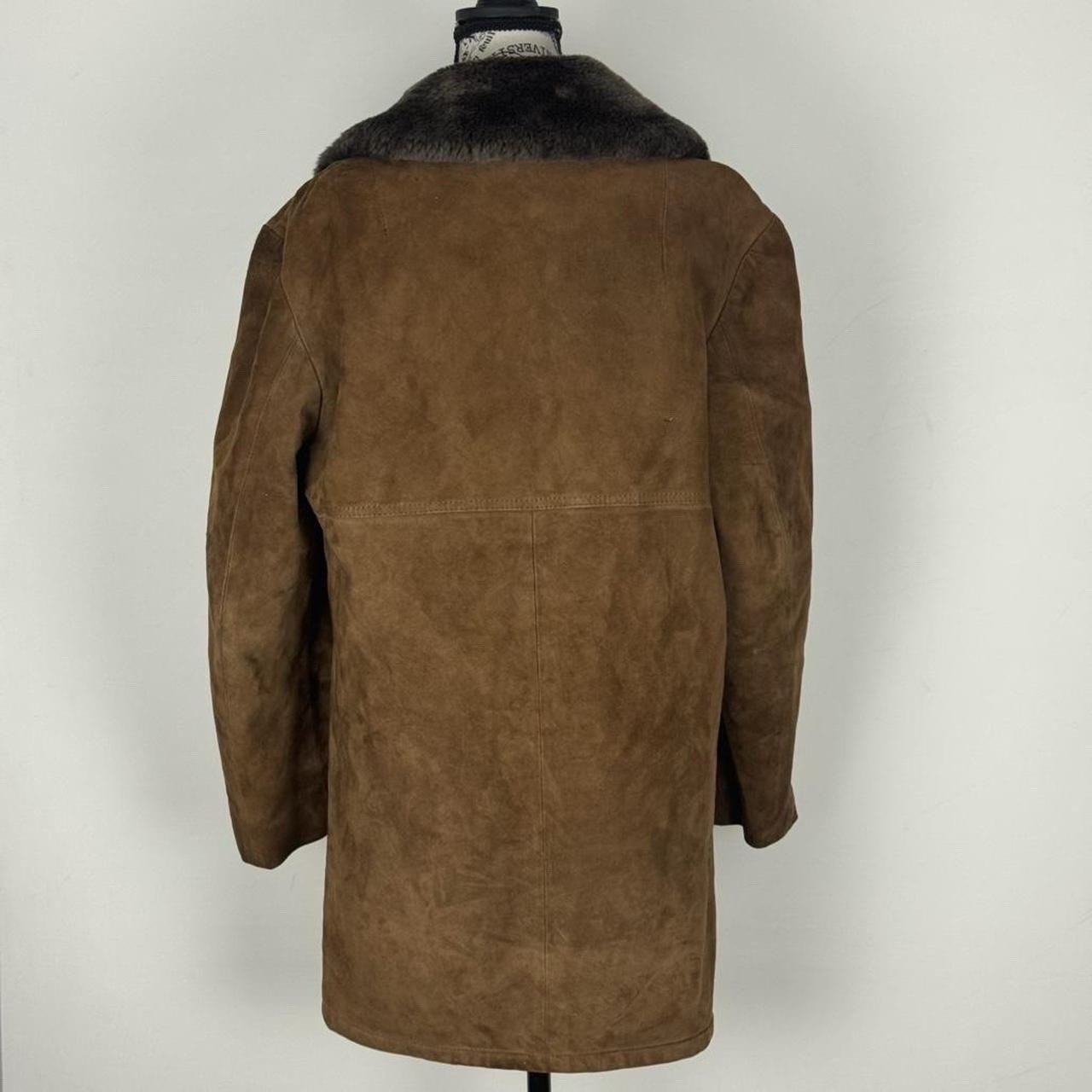 VTG 70s brown suede sherpa coat Size M EU 44 Boho