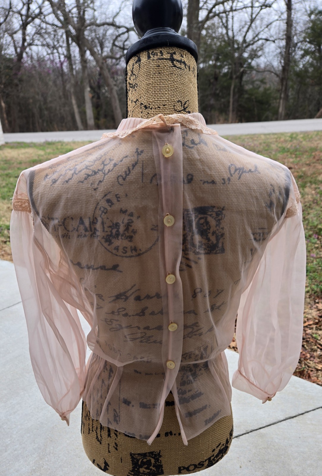 JAW-DROPPING 1940’s? VINTAGE Bed Jacket/blouse Lacey Peach Set Small GLAMOROUS