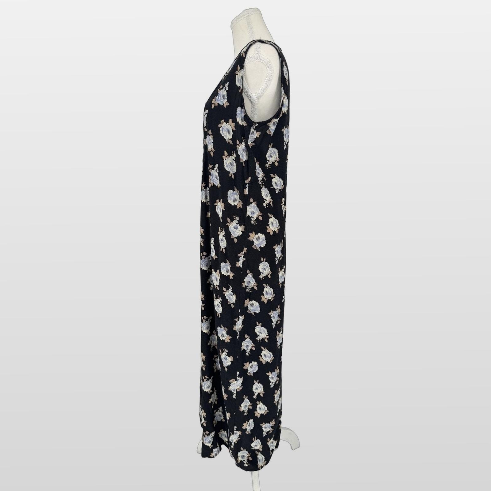 Vintage Dressing Clio Maxi Dress M Floral Sleeveless 90s Minimalist Cottagecore
