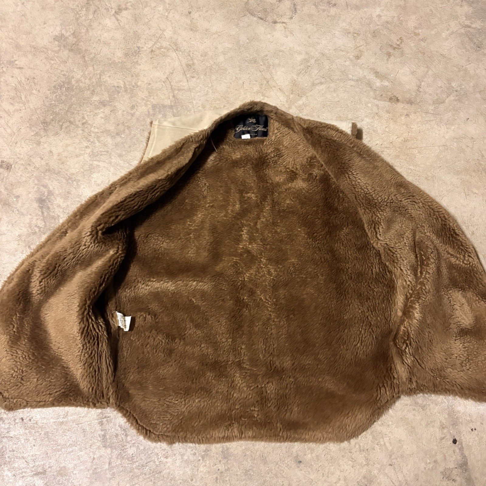 Vintage 70’s Western Suede Golden Fleece Fur Lined Vest Size Small