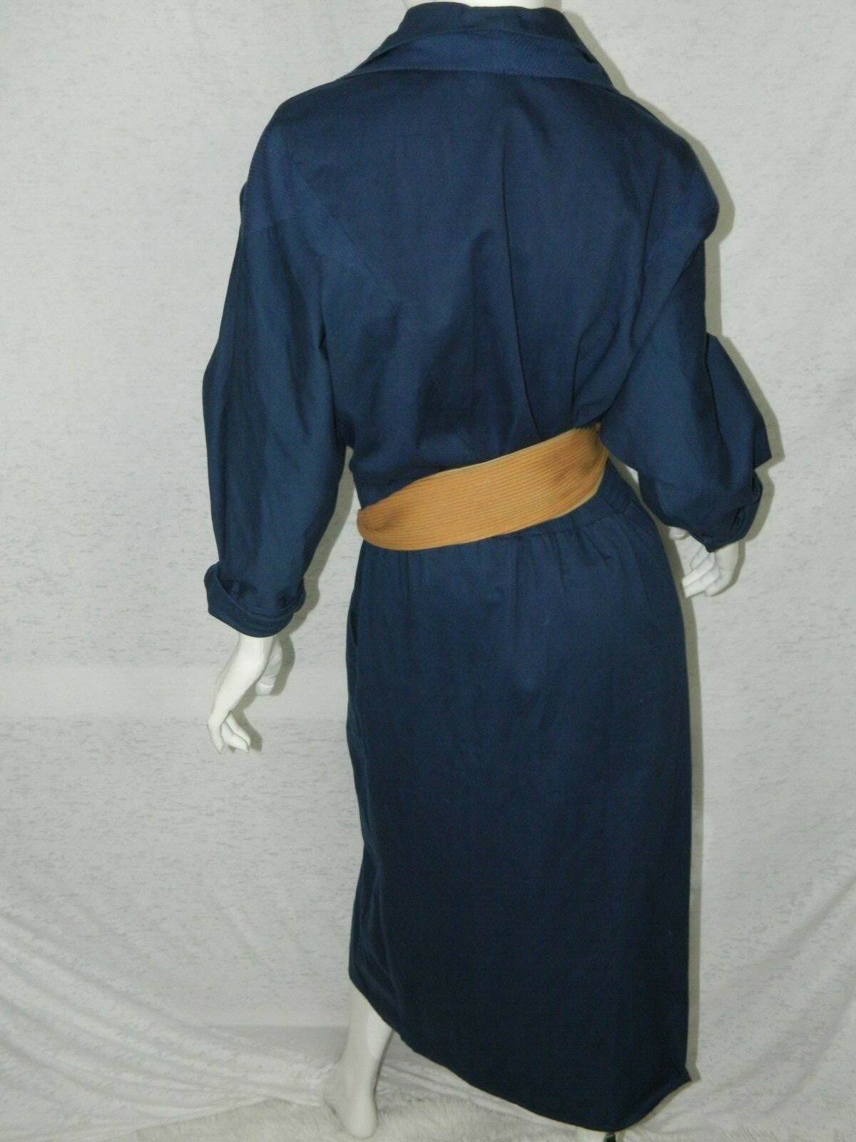 Paquette Too Dress Vintage 80’s 90’s Blue Overall Button Maxi Size 12