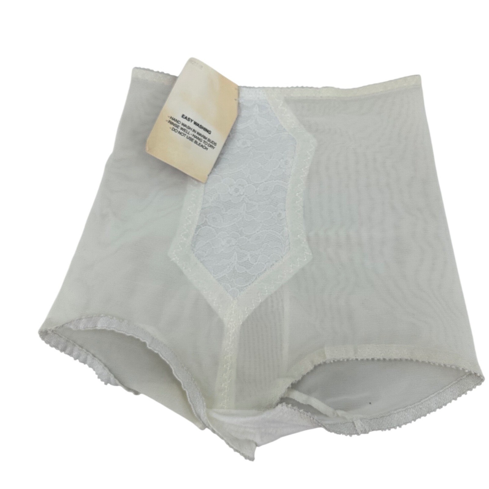 Vintage Bestform White Lace Girdle Shapewear Panty High Waist USA M deadstock