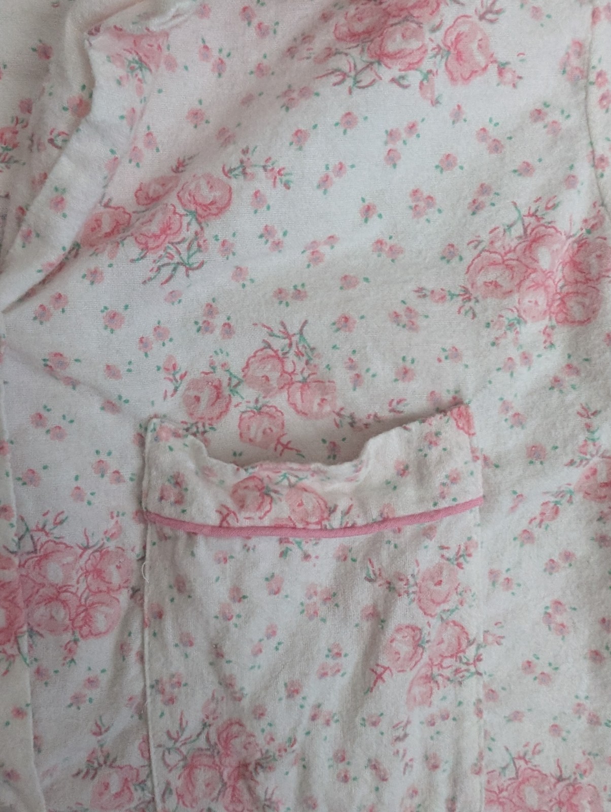 Vintage Floral Pajama Set Womens Small Pink Lady Lindsay Shirt & Pants Cotton