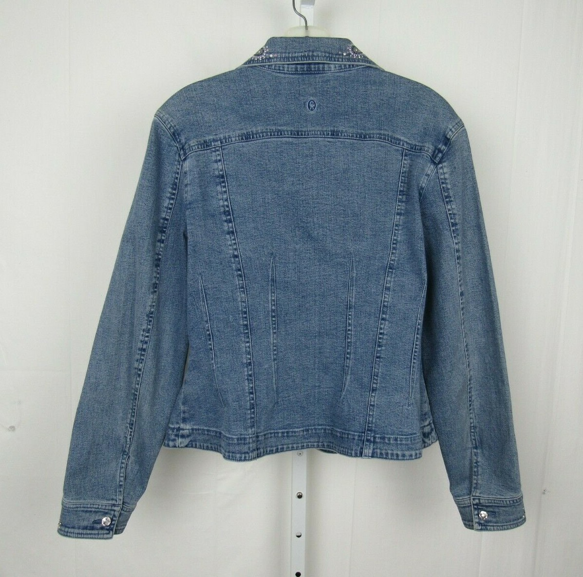 VTG 1990s CHRISTINE ALEXANDER SMALL JEAN JACKET BLING SWAROVSKI CRYSTALS
