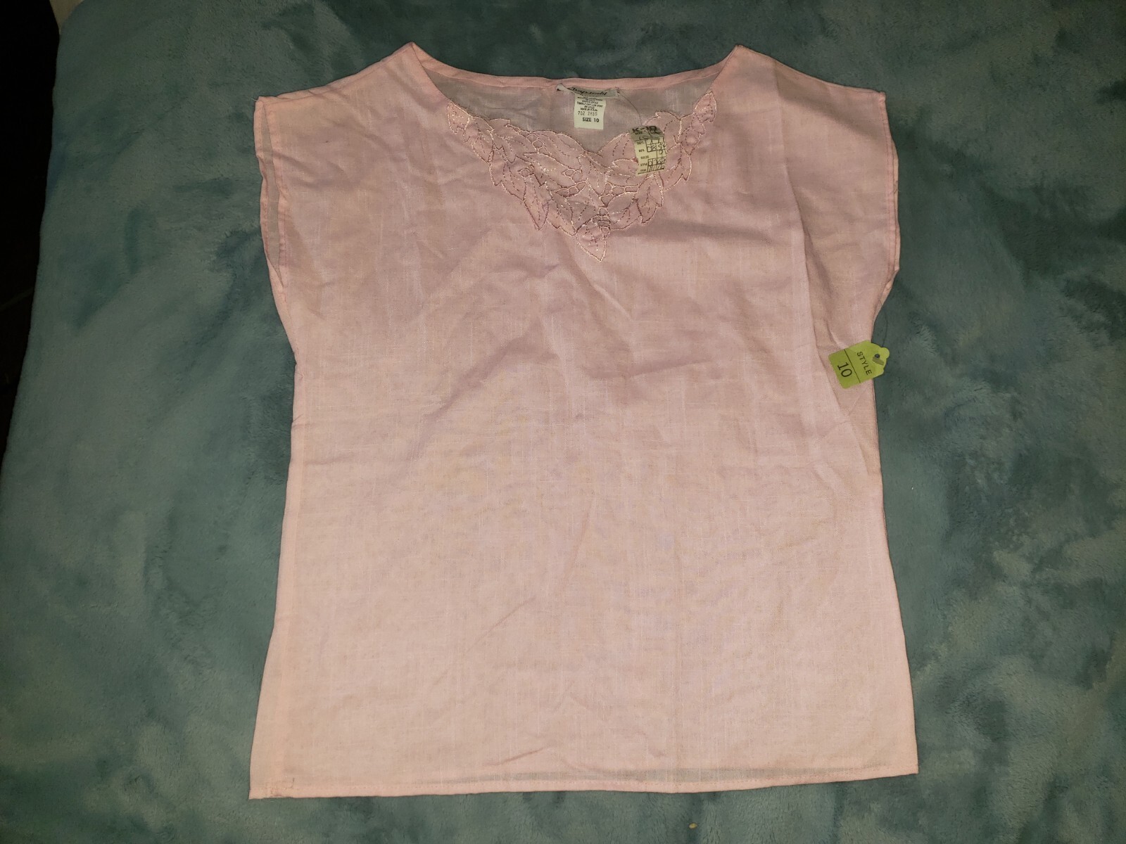 New Dead stock VTG 80S 90s RHAPSODY WOMENS USA SZ 10 Pink Sleeveless T Shirt