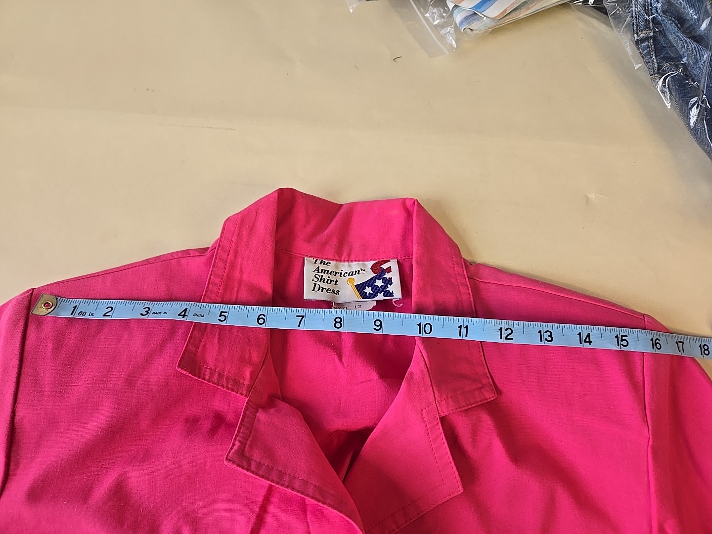 Vintage 80s The American Shirt Dress Sz 12 Pink LS Long Dress