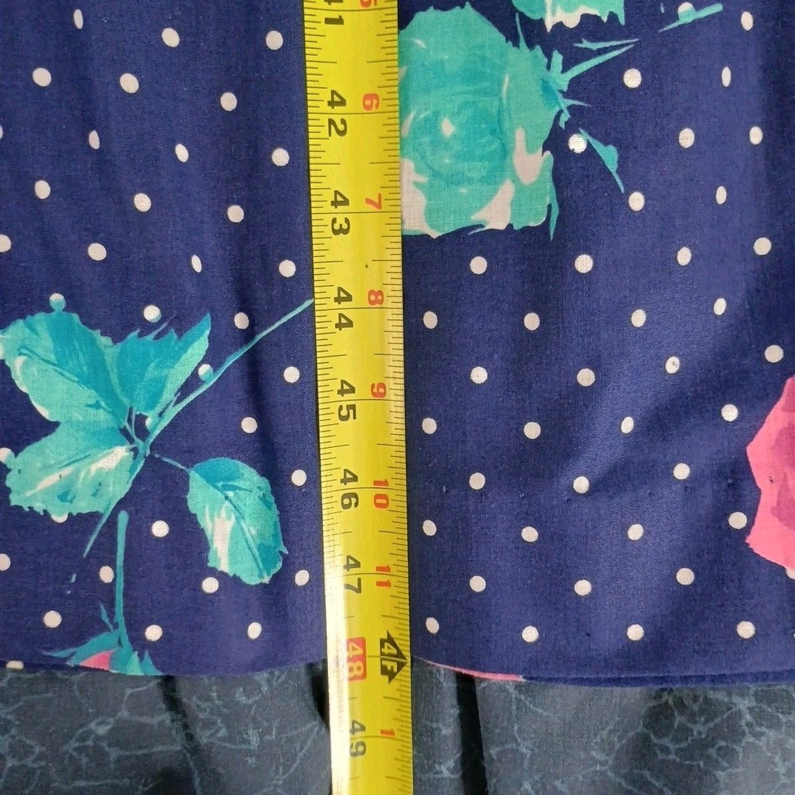 Vintage Lanz Originals 80s Dress Sz 8 Blue Floral Cottagecore Belted Pockets