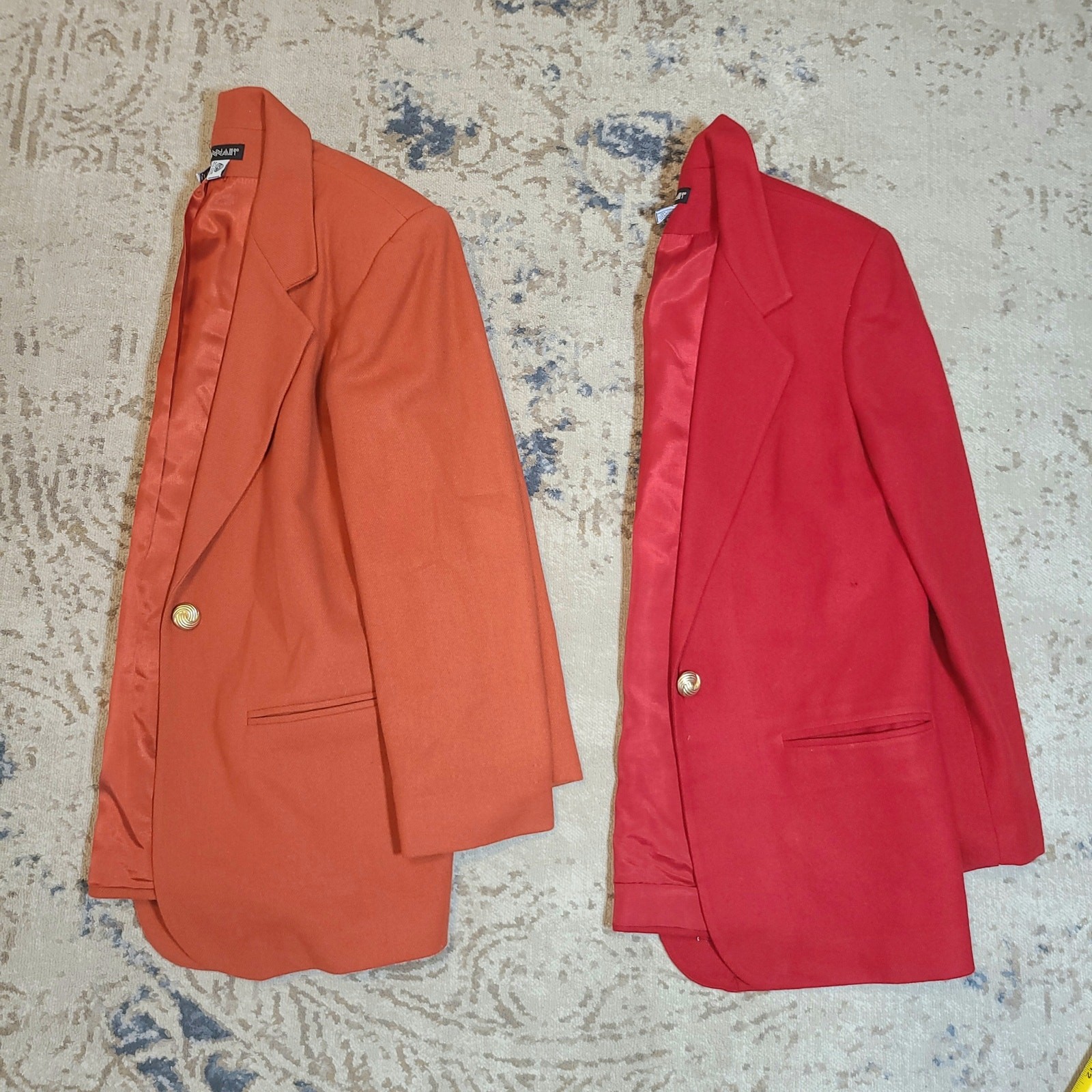 VTG Savannah Set of 2 100% Wool Blazers Red and Orange Size 10