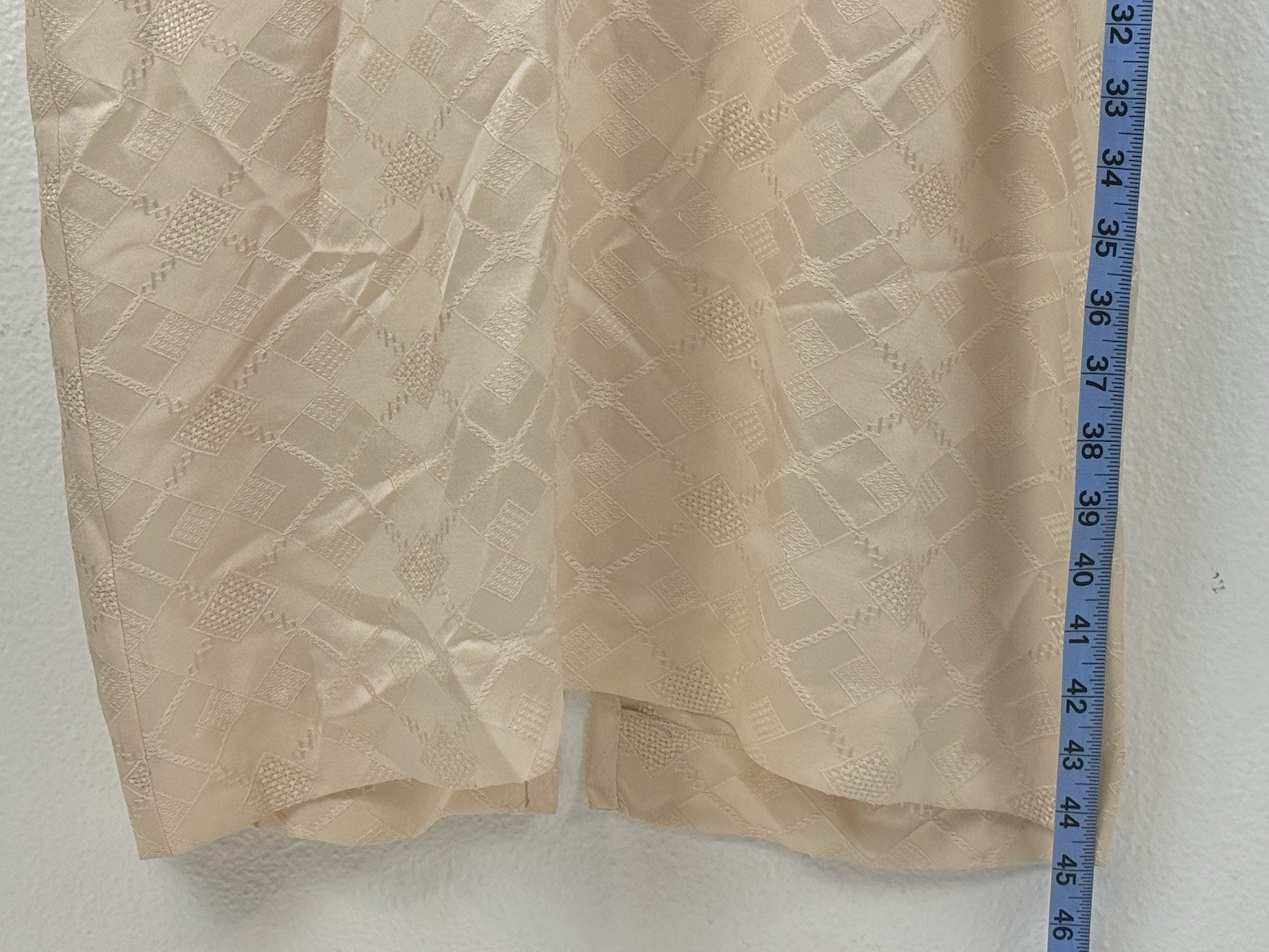 Vintage Jacqueline De Bray Peach Shift Dress Long Sleeve Size 6 Satin