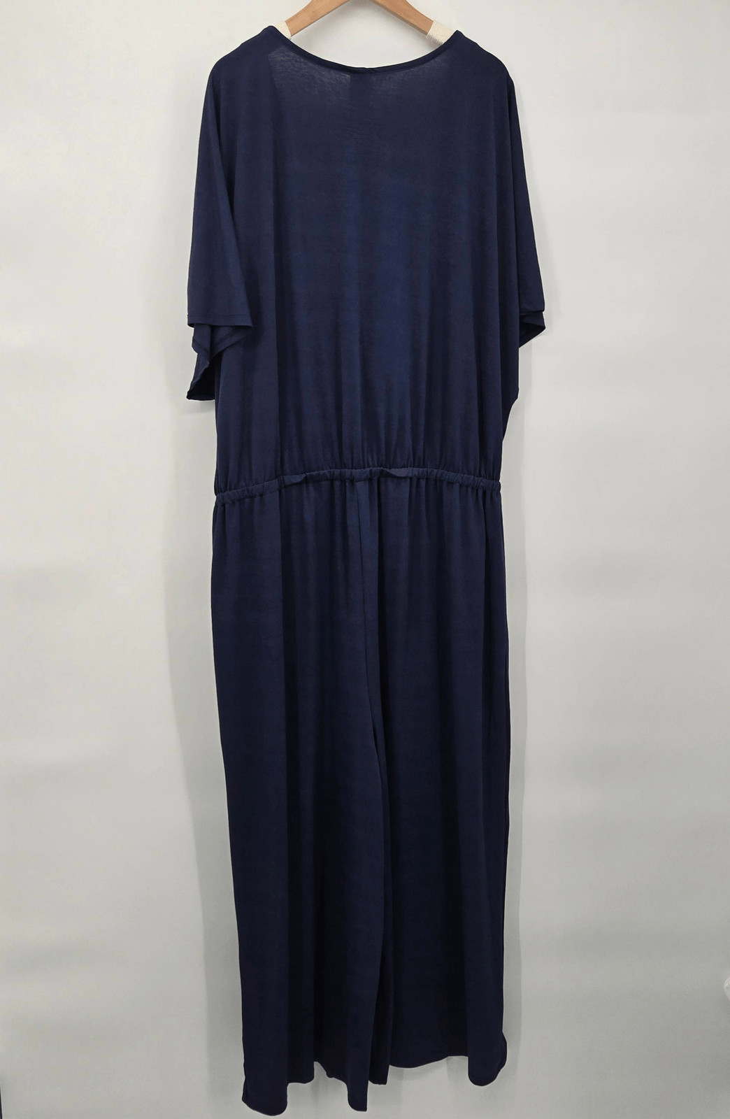 Swimsuits for All Jumpsuit Cover Up Size 18/20 Navy Tie Front