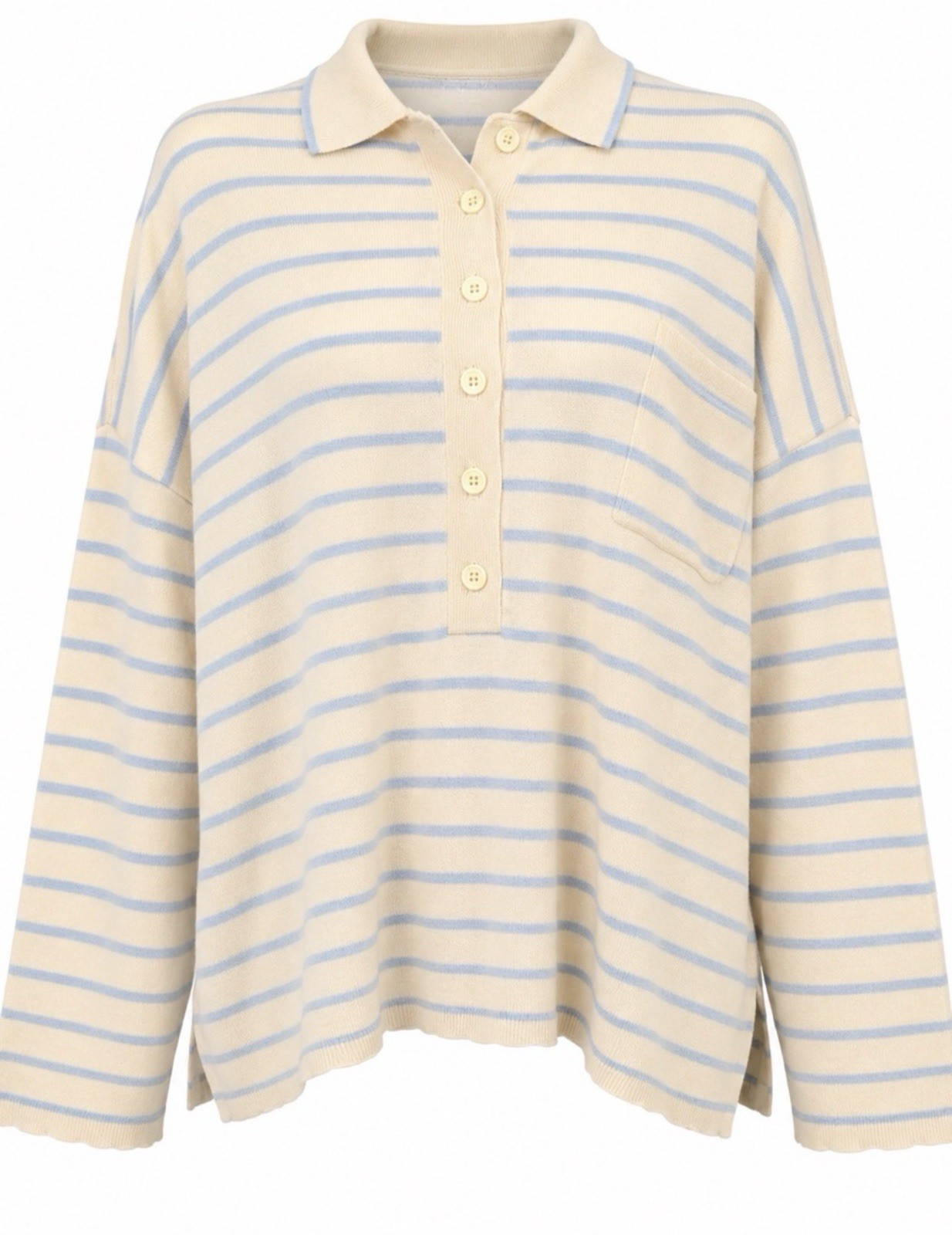 Vintage 90’s Genesis cotton Slub polo -yellow and blue stripe- Small