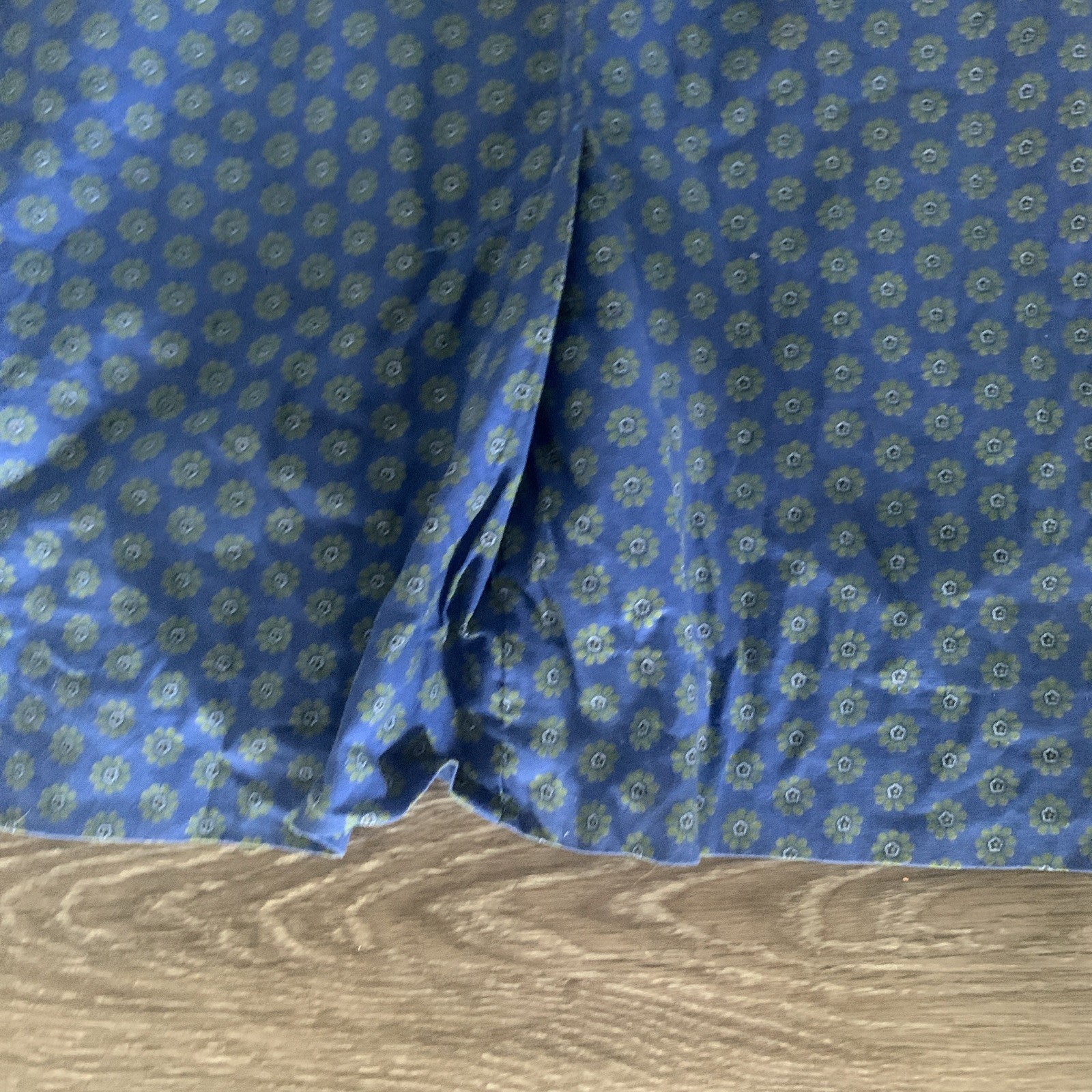 VTG 50s? Pat Perkins House Dress Blue Green Flowers Size 14 (Small)