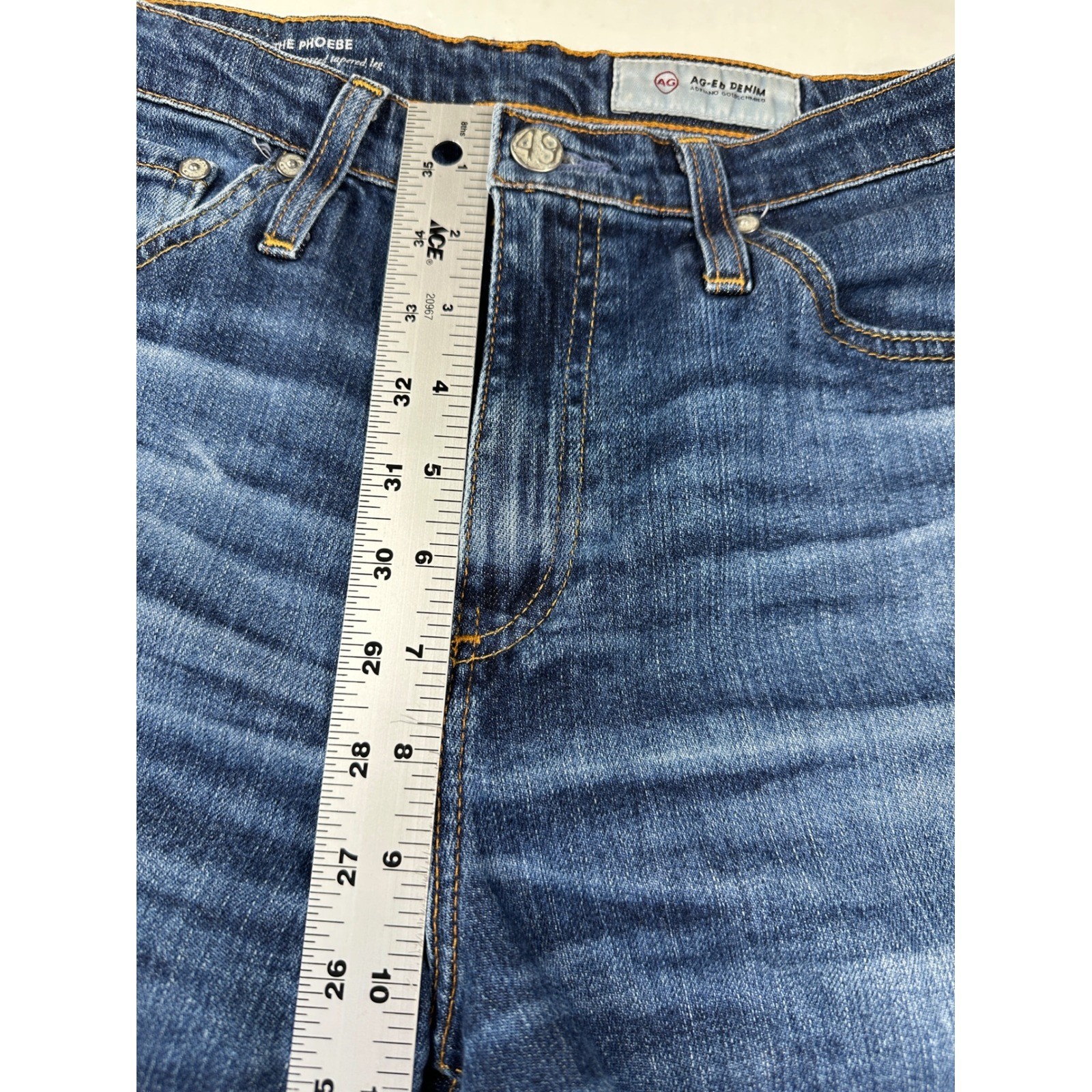 AG Adriano Goldschmied The Phoebe Jeans Sz 27 Vintage High Waisted Tapered Leg