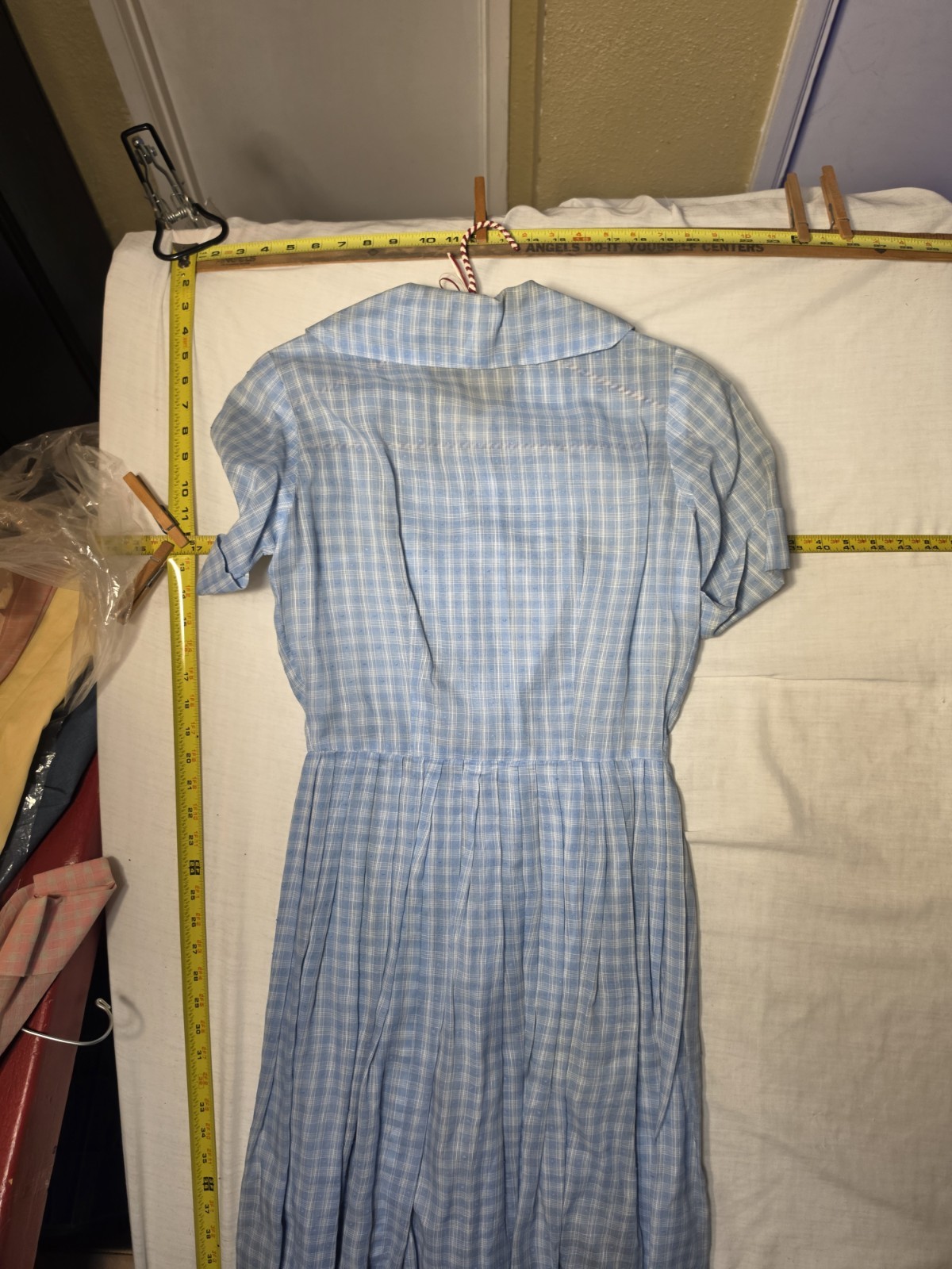 VINTAGE 1950’s – 60’s WESTBURY FULL SKIRT BROWN CHECKED DRESS MEDIUM/ Small
