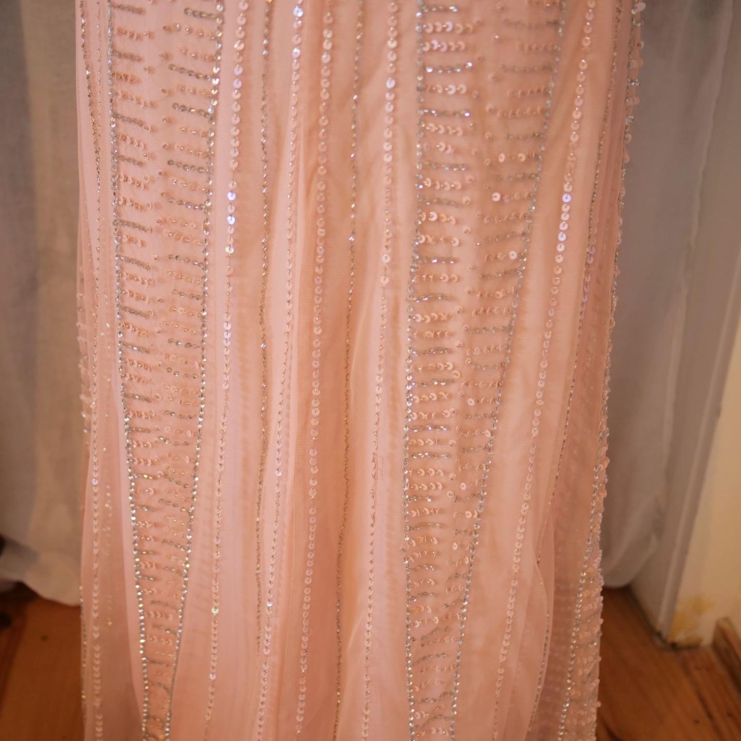 vtg 90s CACHE Y2K Pink Sequins Beaded Mermaid Maxi Dress Whimsigoth Fairycore 2