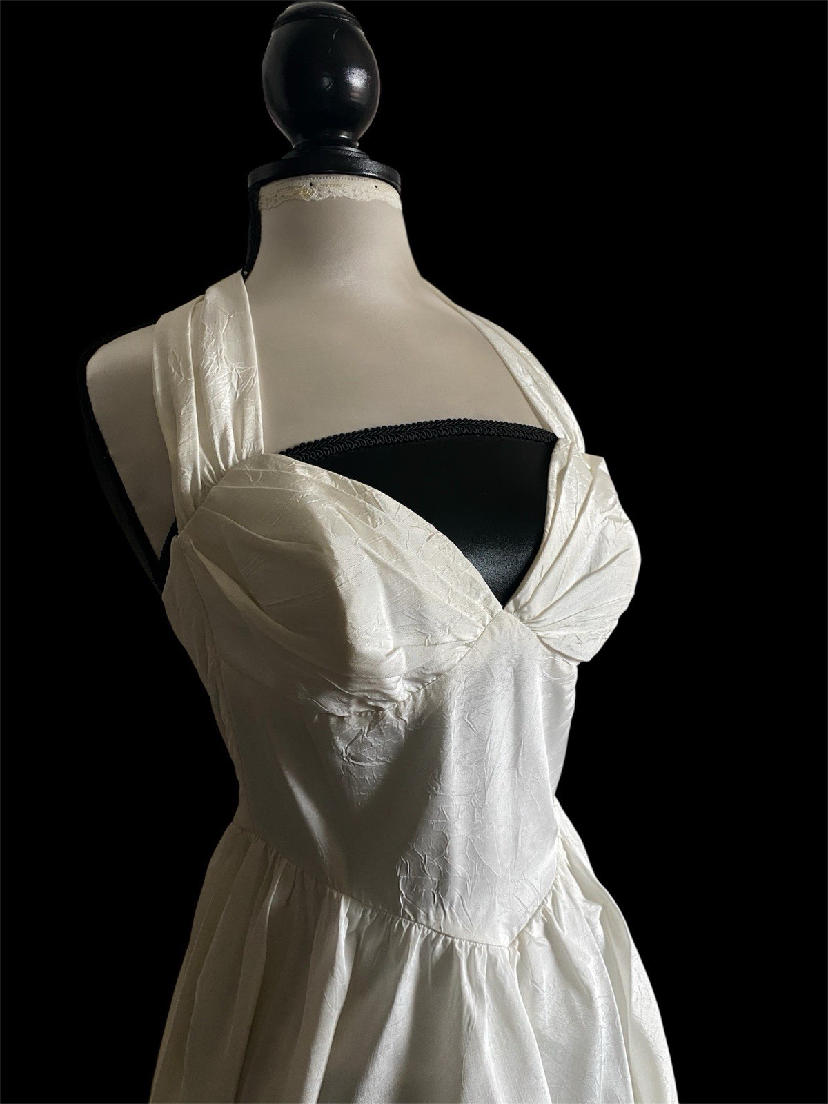 Vintage Marilyn Monroe Style White Halter Neck Dress TD4 By Electra Size XS/S