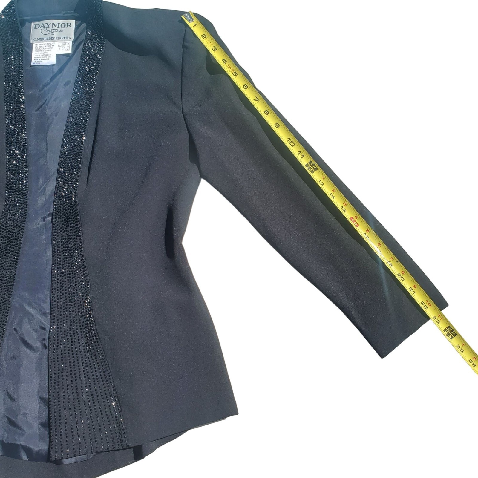 Vintage Daymor Couture by C.Mercedes Ferreira Black Scooped Column Gown + Jacket