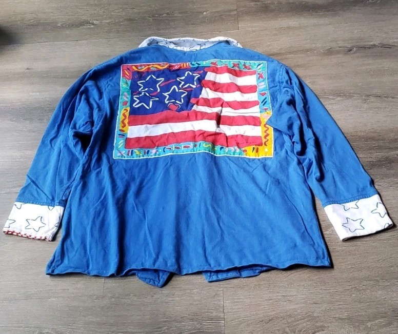VTG 90s Peter Max Neo America Spacious Skies Jacket Sz M? Pop Art RARE DAMAGED