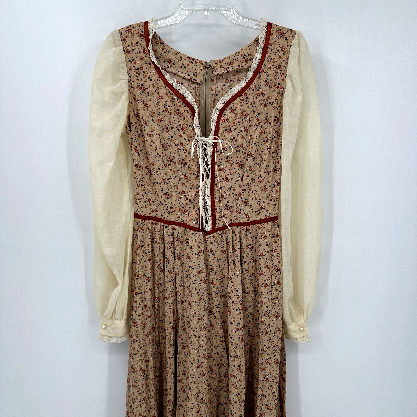 vintage 70s FLORAL MAXI DRESS cottagecore SMALL prairie storybook romantic