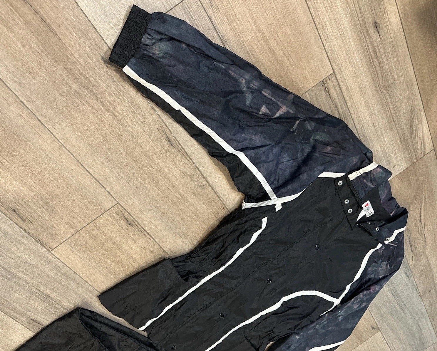 VTG 90s Lavon Windbreaker Tracksuit Set Womens Medium Black Hong Kong