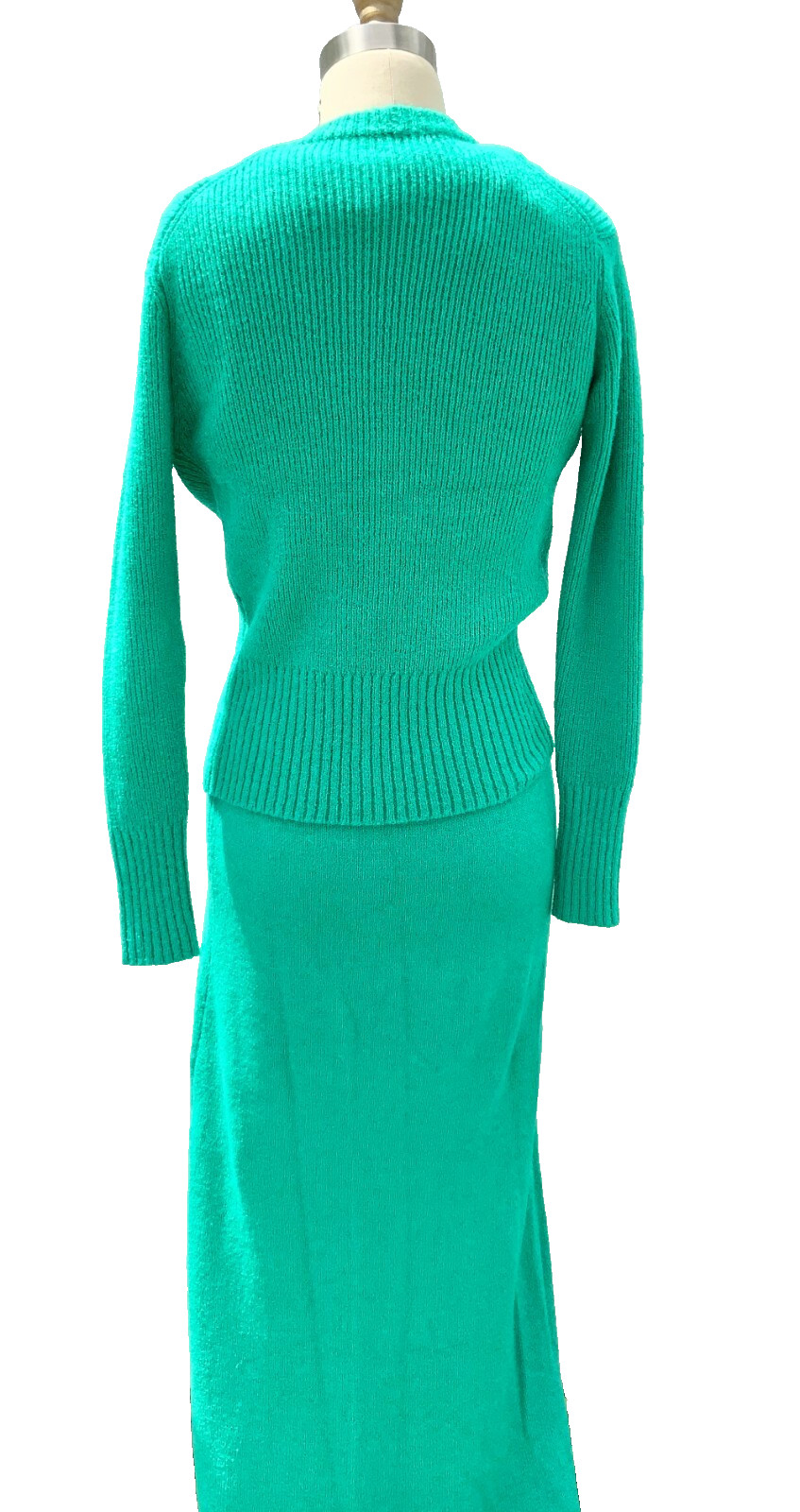 Authentic VTG 70s Jon-Michel Knit Maxi Sweater Dress & Sweater Green S