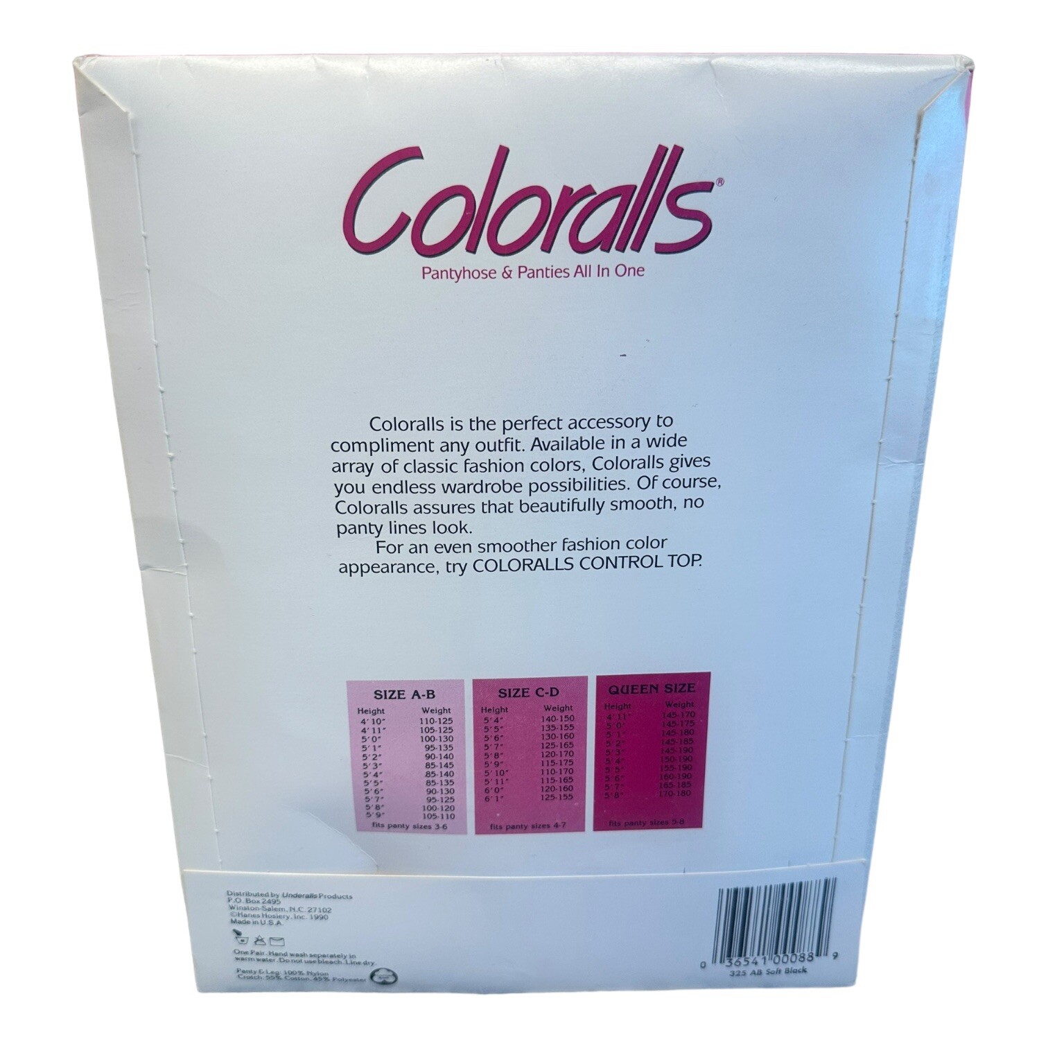 Underalls Coloralls Pantyhose & Panties All in One Size A-B Soft Black D920-088