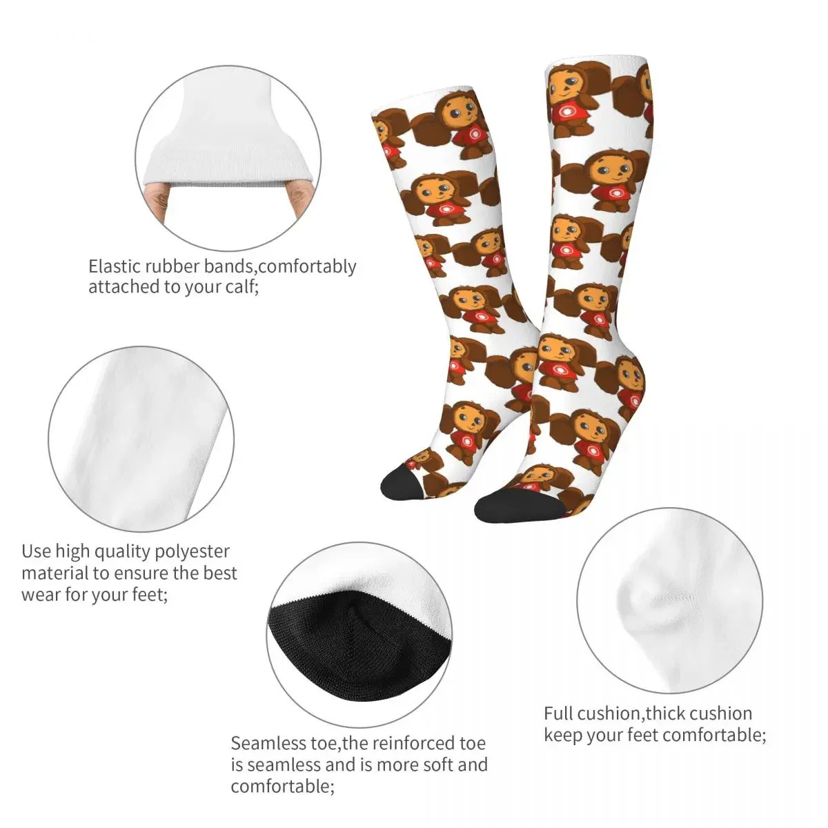 Cheburashka Socks Harajuku Sweat Absorbing Stockings All Season Long Socks