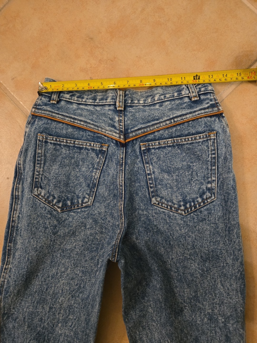 Vintage 80s Rio by Stephen Mardon Mom Jeans High Rise Taper Leg Leather Trim W26