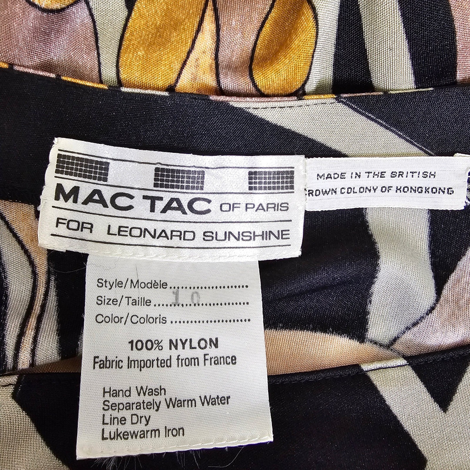 Vintage 70s Mac Tac Paris Leonard Sunshine Floral Nylon 2pc Skirt Set Disco Luxe