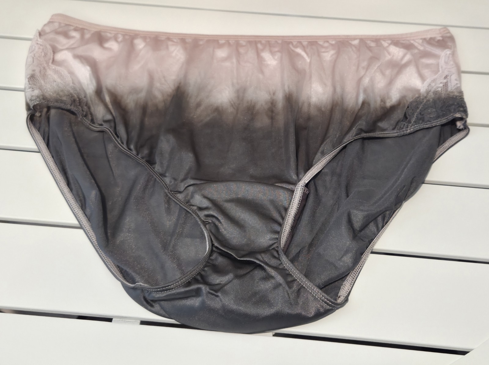 Shadowline 11182 Bikini Panty Nylon Lace Lot Of 5 Pink Gray Blue All Sz 10/3XL