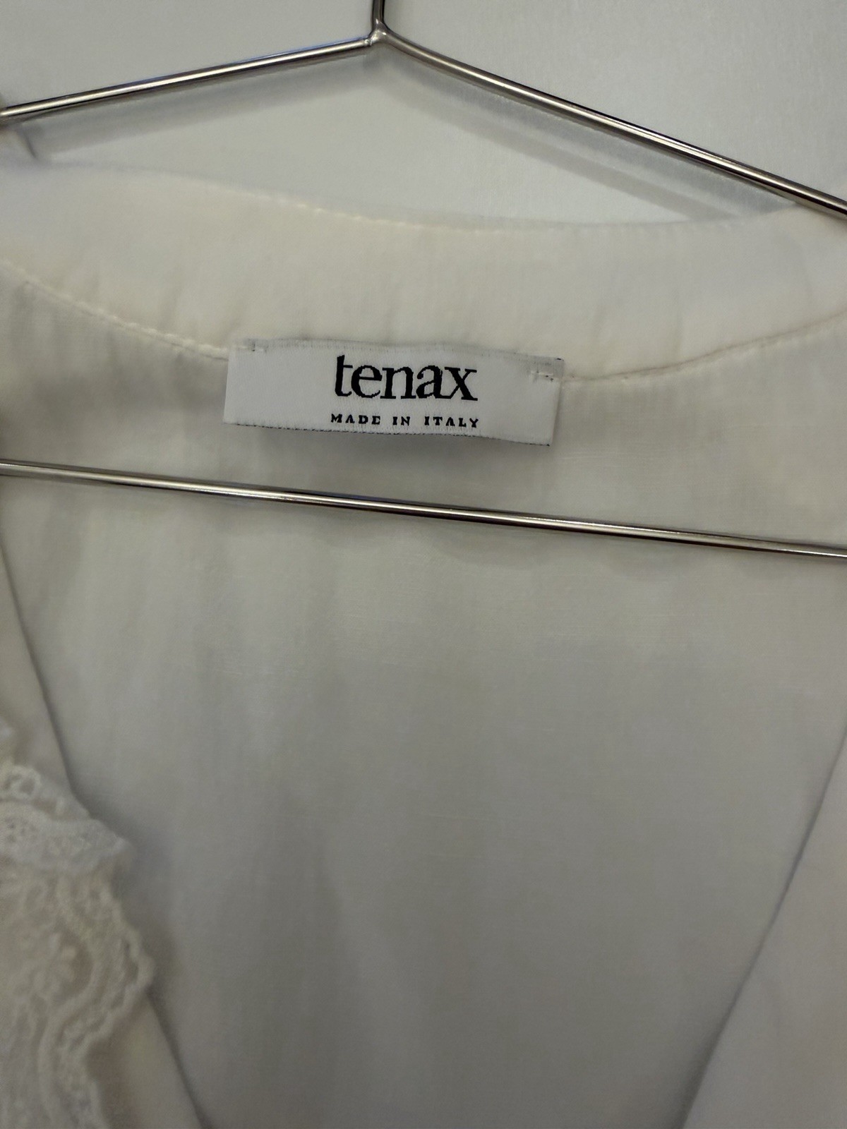 Vintage Style Tenax Italian White Prairie Maxi Dress Ruffle Lace Cottagecore. M.
