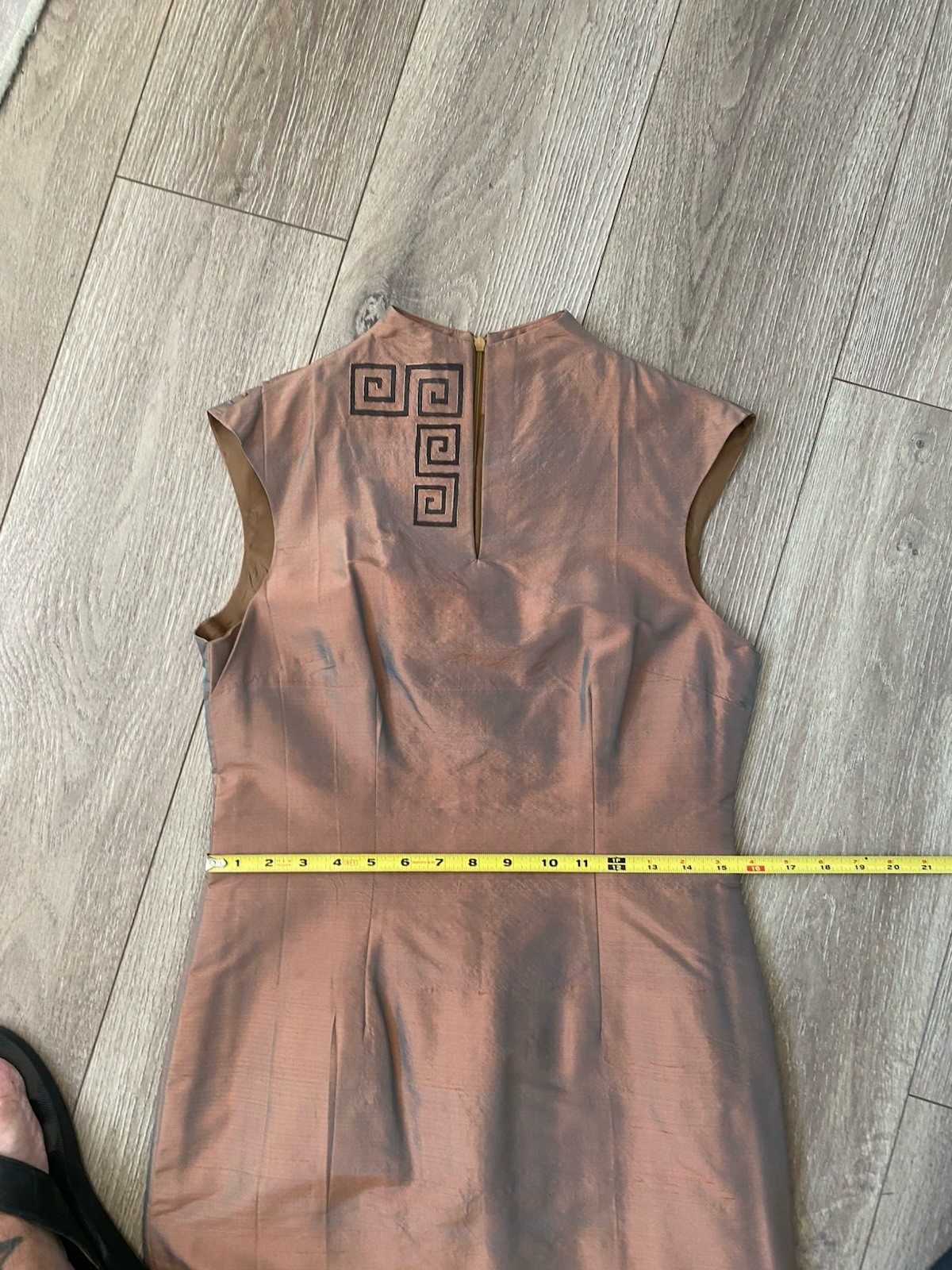Vtg 60s Thai Silk MCM Dress Mid Century Mod Rockabilly Asian Ancient Iridescent