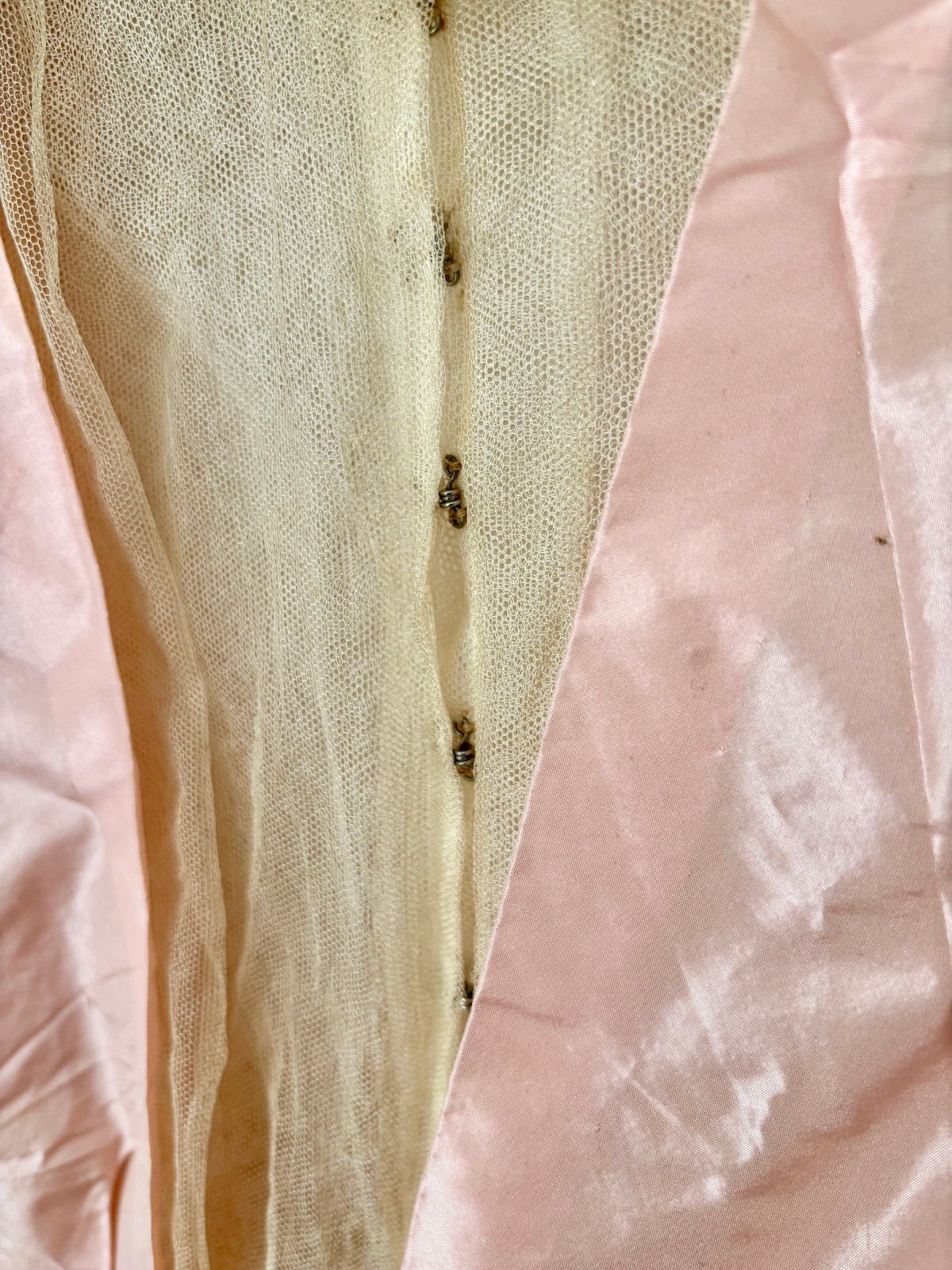 Antique c1915 Pink Silk Taffeta Lace Bodice Blouse Edwardian Fashion Titanic Era