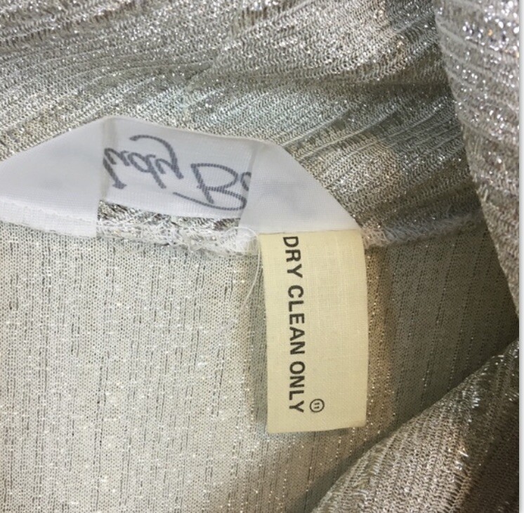 Sleeveless Cowl Neck Women SZ S M Silver Thread Top Vintage Judy Bond No Stretch