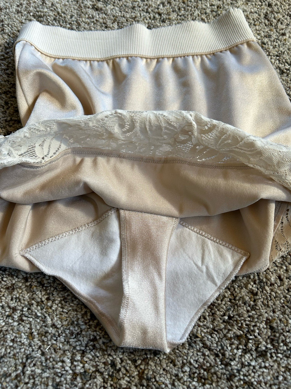Vtg Vanity Fair L Lace Half Slip Shaper 40-194 Champagne Second Skin J25