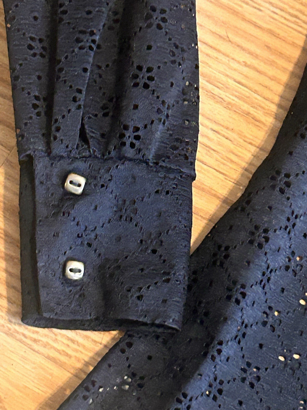 Vintage Black Eyelet Lace Shirt Dark Cottagecore Coquette Cutwork Blouse Western