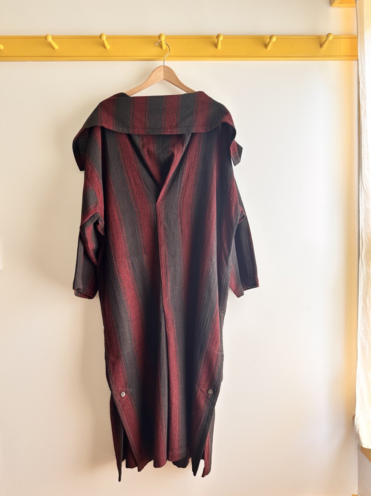 PLANTATION x Issey Miyake vintage 80s bold stripe scarf cowl neck smock dress OS
