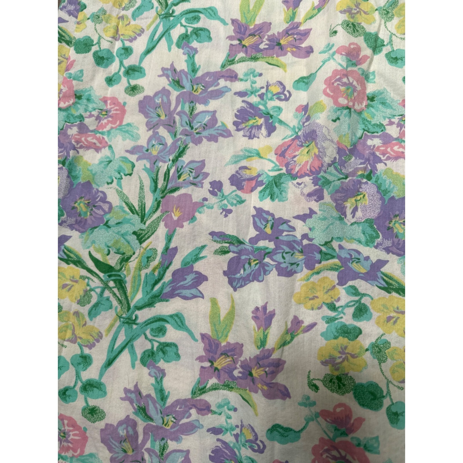 Vintage Models Coat Floral Nightgown Robe Size M 55% Cotton 45% Polyester White