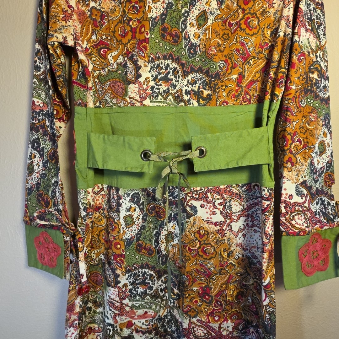 Vintage Boho Festival Dress Women’s Small Med Amarti Retro 60s/70s Hippie Chic *