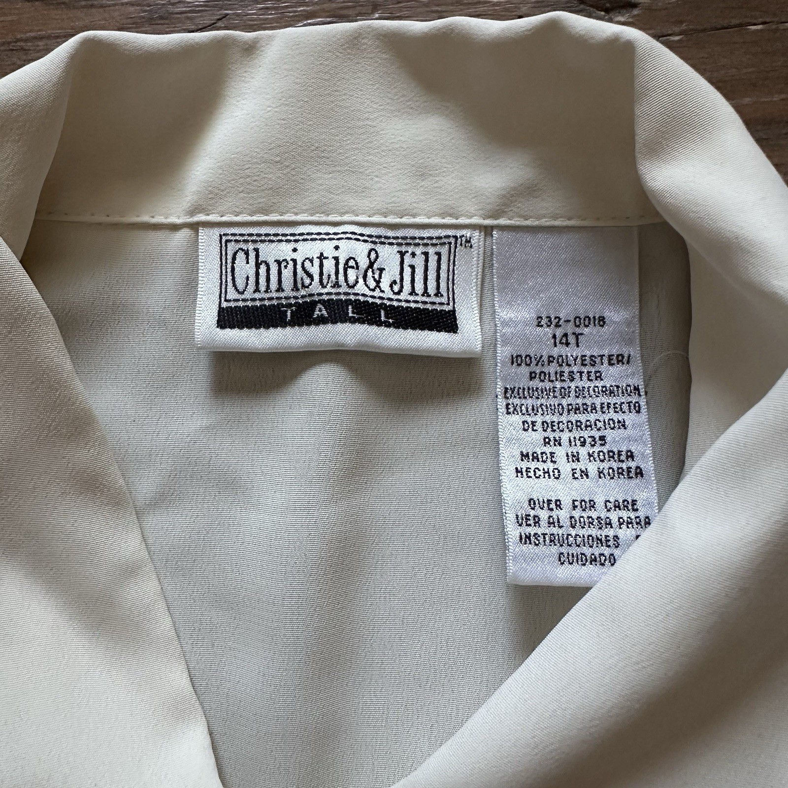 Vtg 80s Christie & Jill Blouse 14T White Lace Jabot Ruffle Secretary Romantic