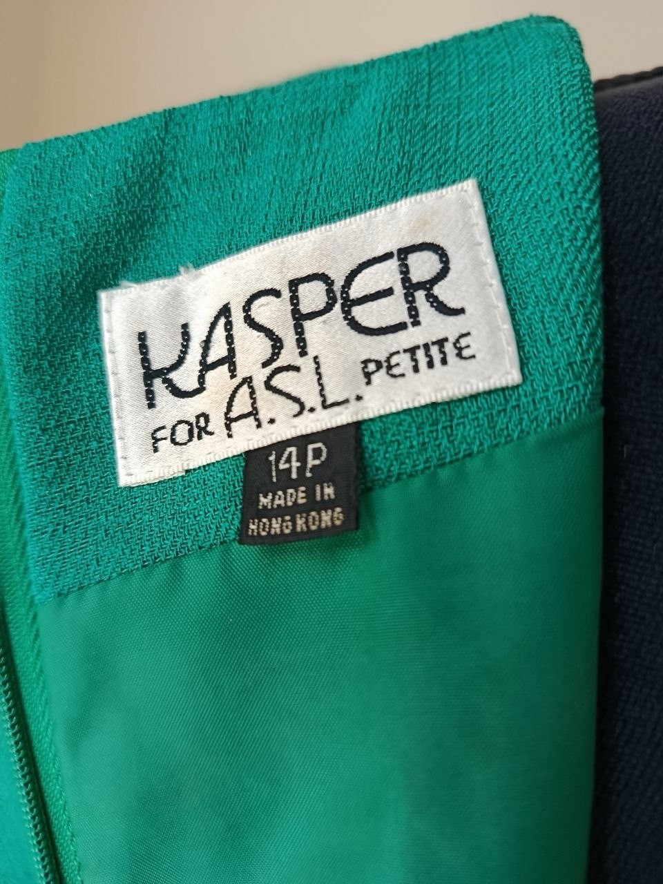 VTG Kasper for ASL Dress 14P Colorblock Gold Accent Short Sleeve Sheath Work
