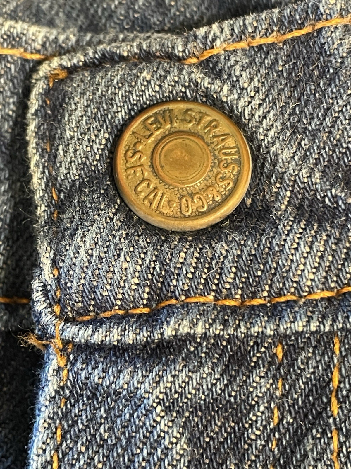 Vtg Levi’s White Label Orange Tab Jeans Custom 24×27 Scovill Zipper Snap Button