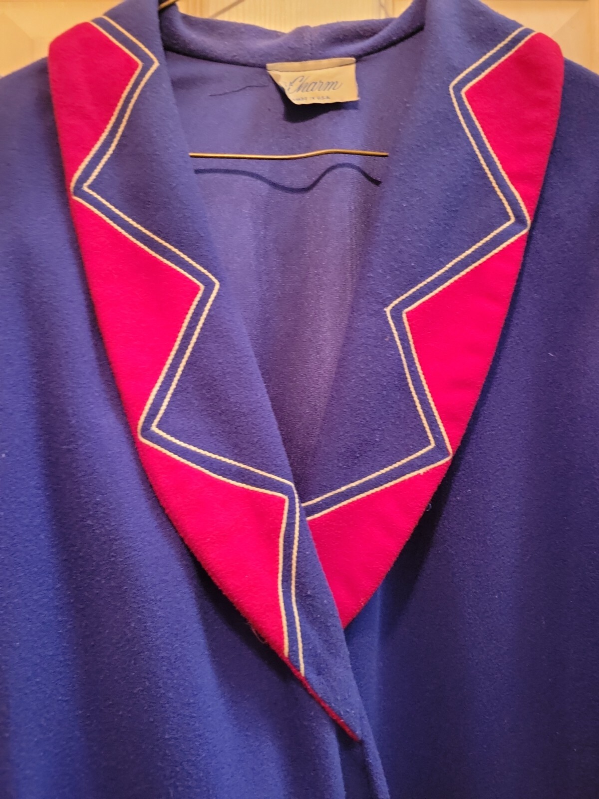 Vintage Robe Housecoat Tie Wrap Long It’s A Charm Women’s Medium Blue USA Made