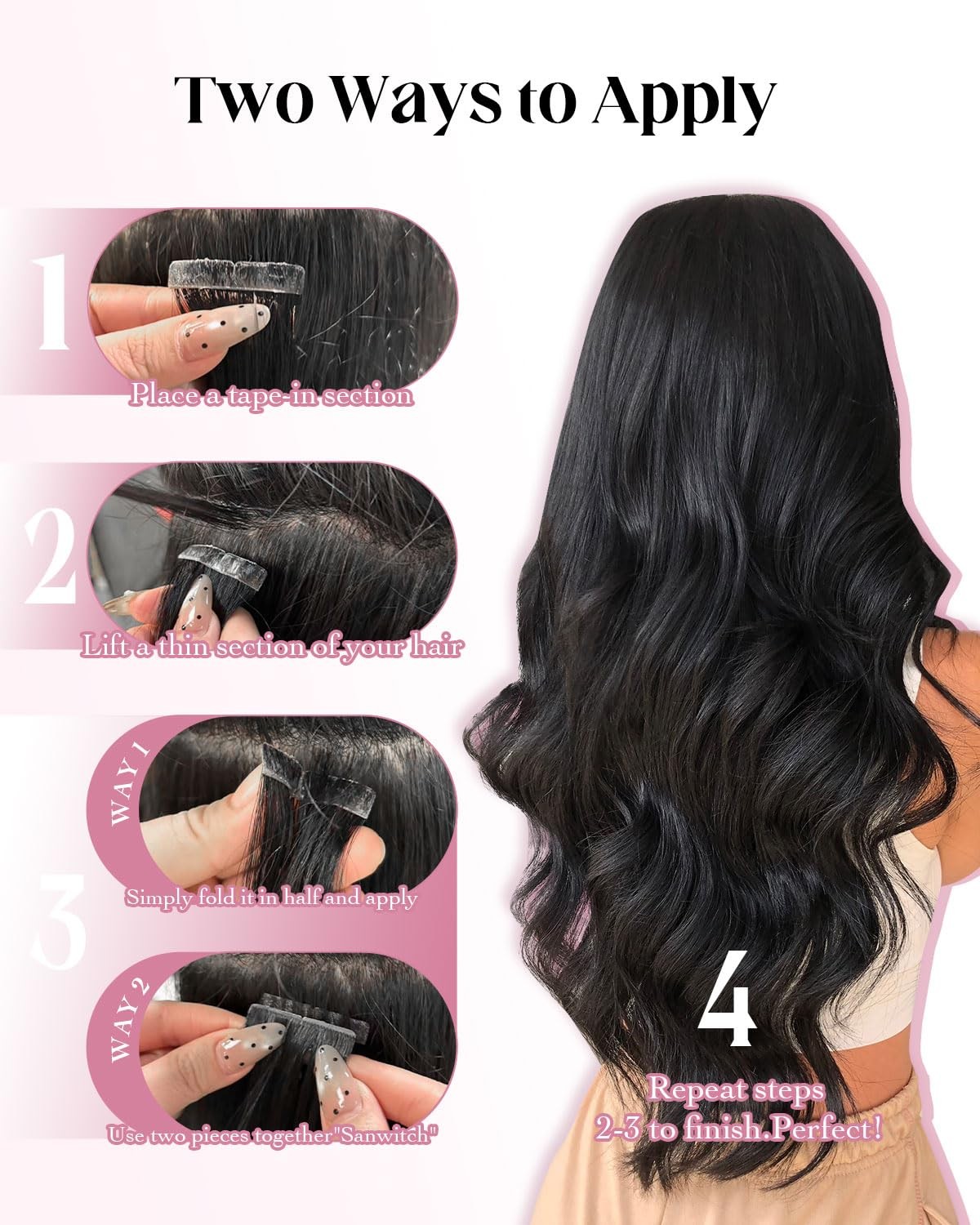 XDhair Invisble Tape in Hair Extensions Human Hair Ash Blonde Highlight Platinum