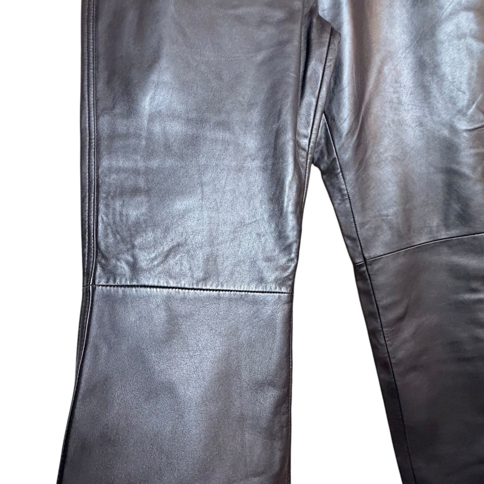 Vintage Neiman Marcus Exclusive Black Leather Bootcut Pants Women’s 12 Y2K