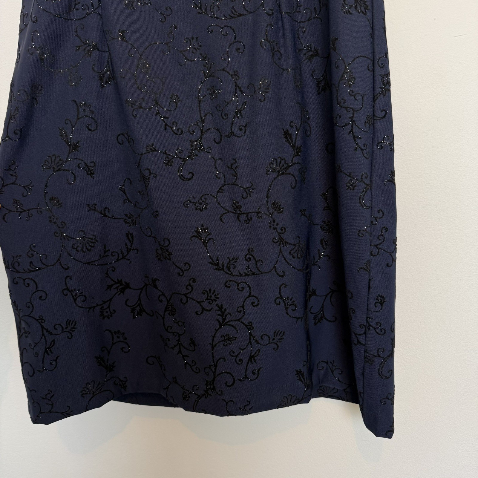 Vintage 90s navy mini dress high neck sparkly small y2k party
