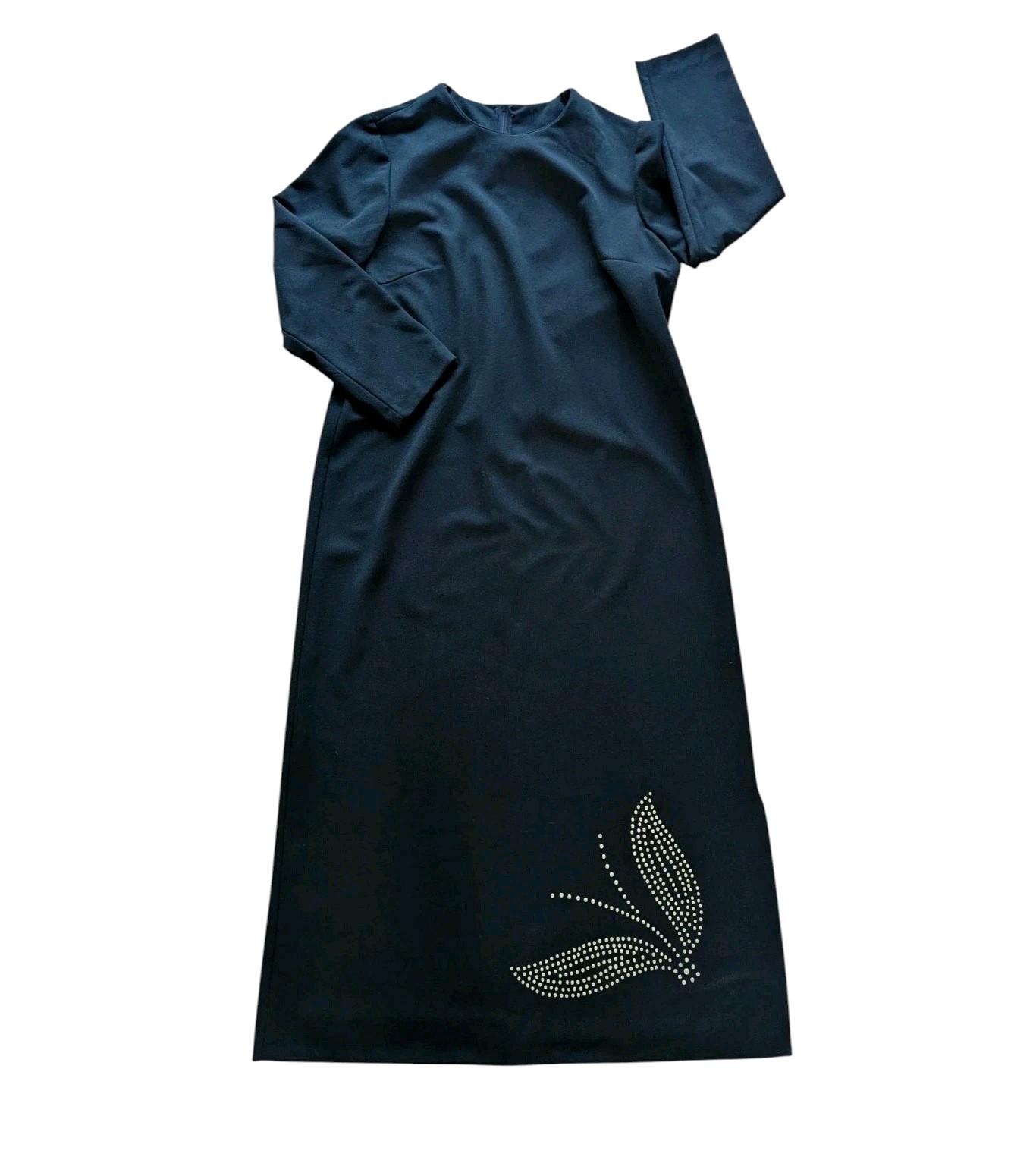 Better Half Vintage 60/70s House Dress Size Vtg16.5/ModernLarge Black Midi
