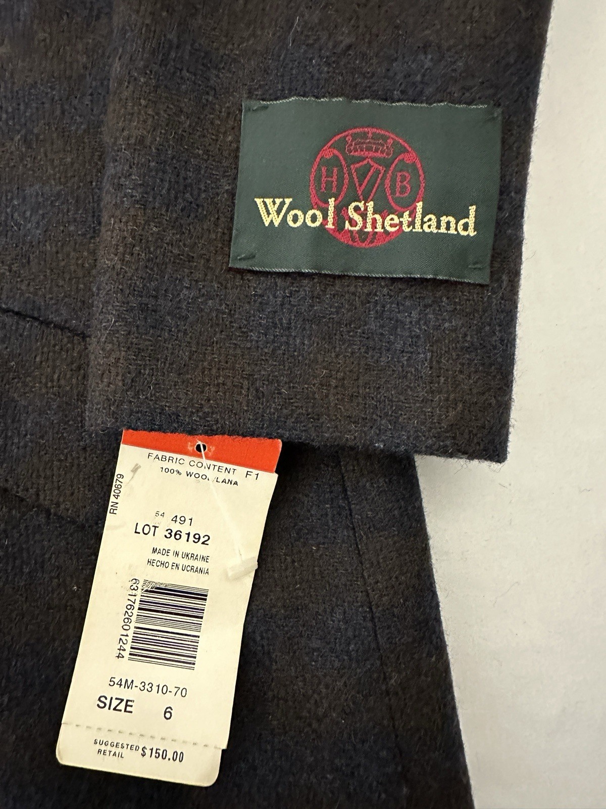 Vtg 90s New Harve Bernard Wool Blazer Jacket Brown Blue Houndstooth Minimalist 6