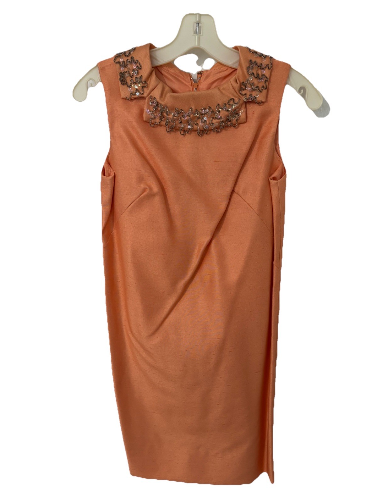 Vintage Dress 50s 60s Gertrude Singer Harvard Sq Cambridge RawSilk Shift Set 2XS