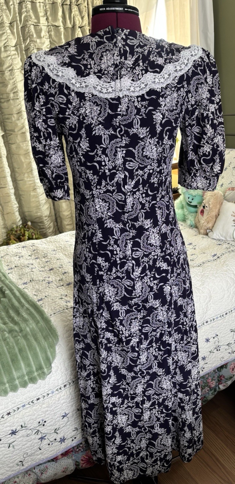 Vintage Jessica McClintock Gunne Sax Dress Size 3/4 Floral Cottage Core Prairie
